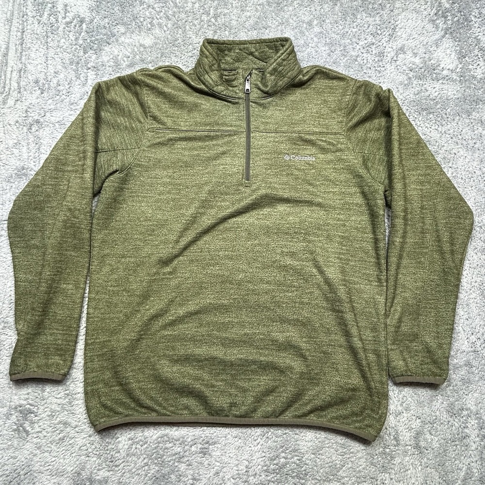 Columbia Great Hart Mountain‎ 1/4 Zip Fleece Pull-Over—Men's L—Green—Outdoors